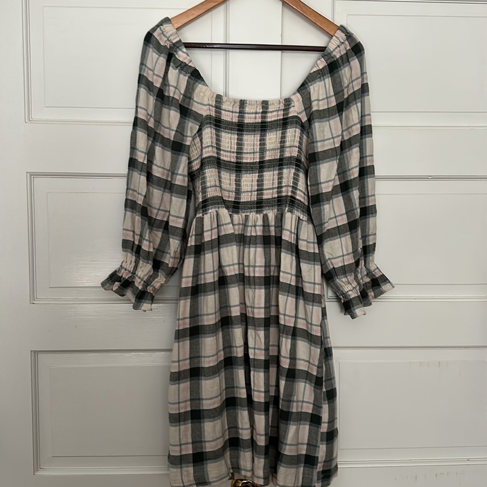 Madewell Plaid Dress in Black and White - Picture 6 of 6